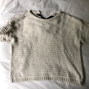 Madewell laceup crop sweater